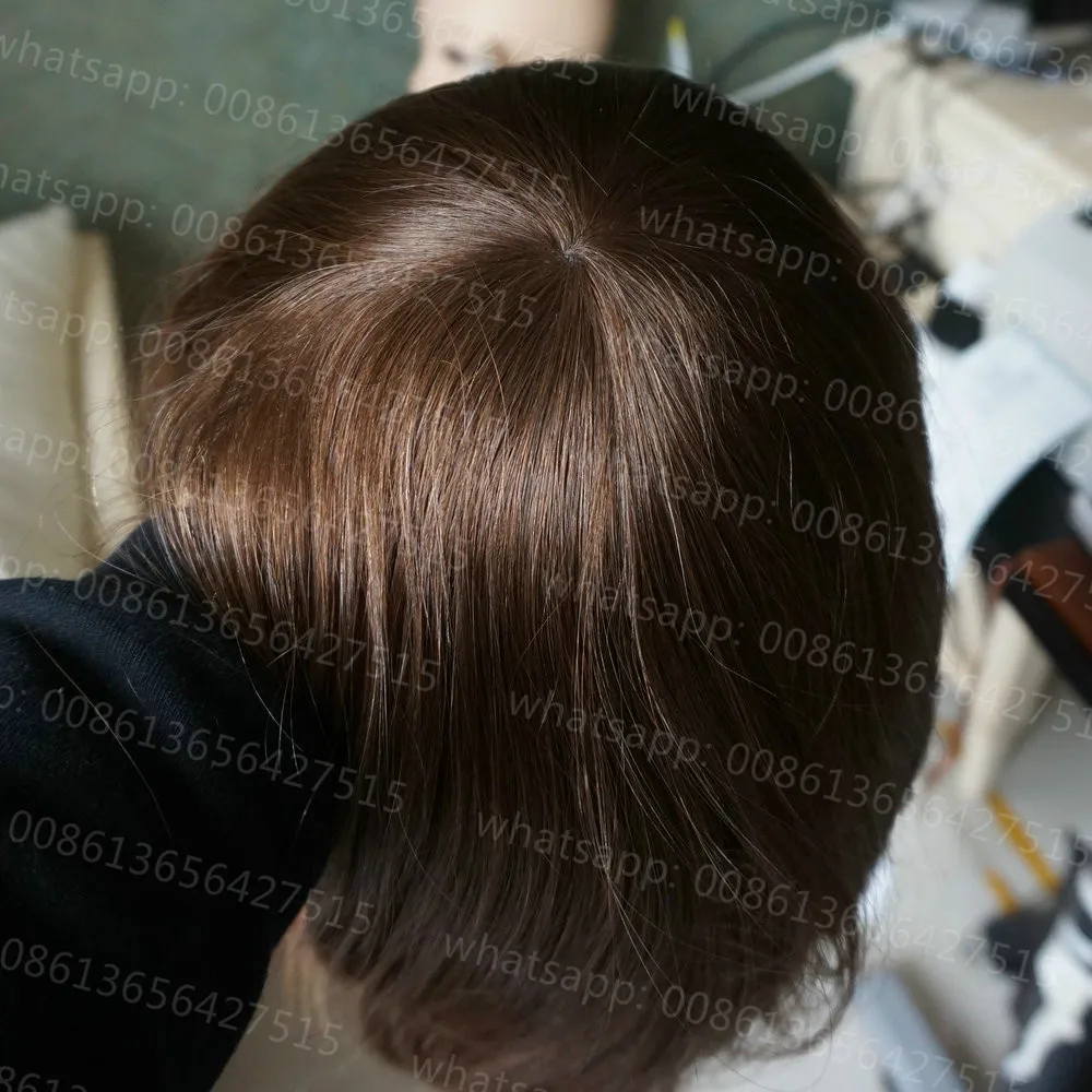 Hstonir длинные волосы натуральные мужские и женские парики европейские волосы remy инъекции парик из тонкой кожи H076 - Парик Цвет: 5#