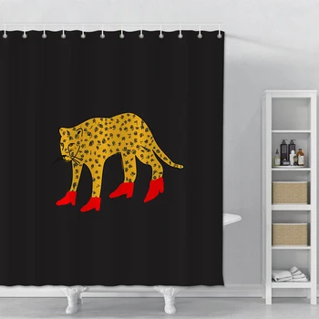 

Creative Shower Curtain Printed Leopard Waterproof Bathroom Shower Curtain Home Decor Polyester Bath Shower Curtain With Hooks