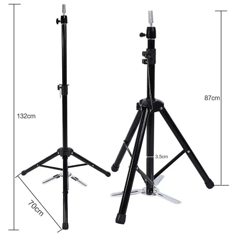 85cm Hairdressing Training Mannequin Tripod Clamp Hair Wig Head Holder Stand Tool Black Adjustable Height Rotatable | Красота и