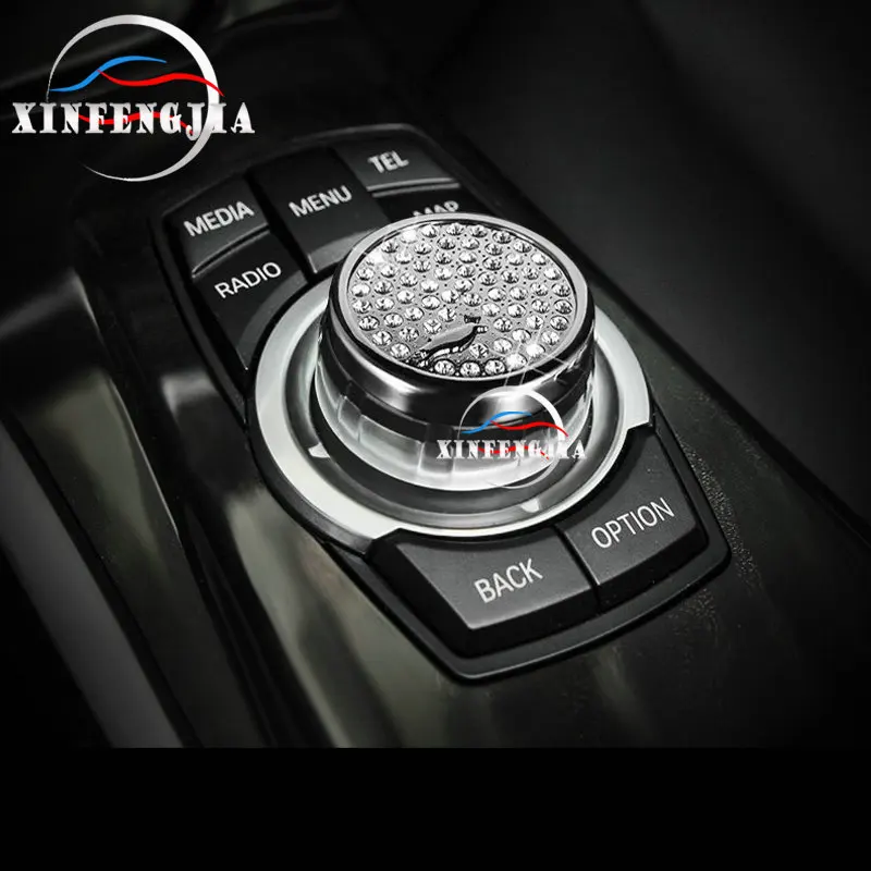 Пульт дистанционного управления для BMW 1 2 5 6 7 серия X1 E84 X5 X6 E70 E71 F10 F01 F02 цвета: золотистый, серебристый с кристаллами центр Управление кнопочный чехол накладка
