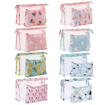 

1 Set Girls Cosmetic Bag Candy Colors Makeup Toiletries Organizer for Home Trip