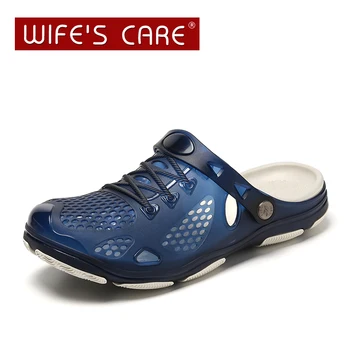 

2020 New Summer Fashion Hole shoes Men Shoes Outdoor Slippers Fashion Beach Sandals Jelly Breathable Flip Flops Hollow