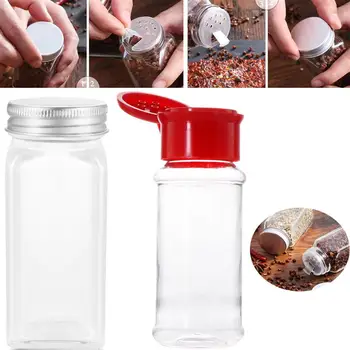 

BESTONZON 12PCS Spice Jars Square Glass Containers Seasoning Bottle Kitchen Condiment Containers with Cover Lid For Home Kitchen