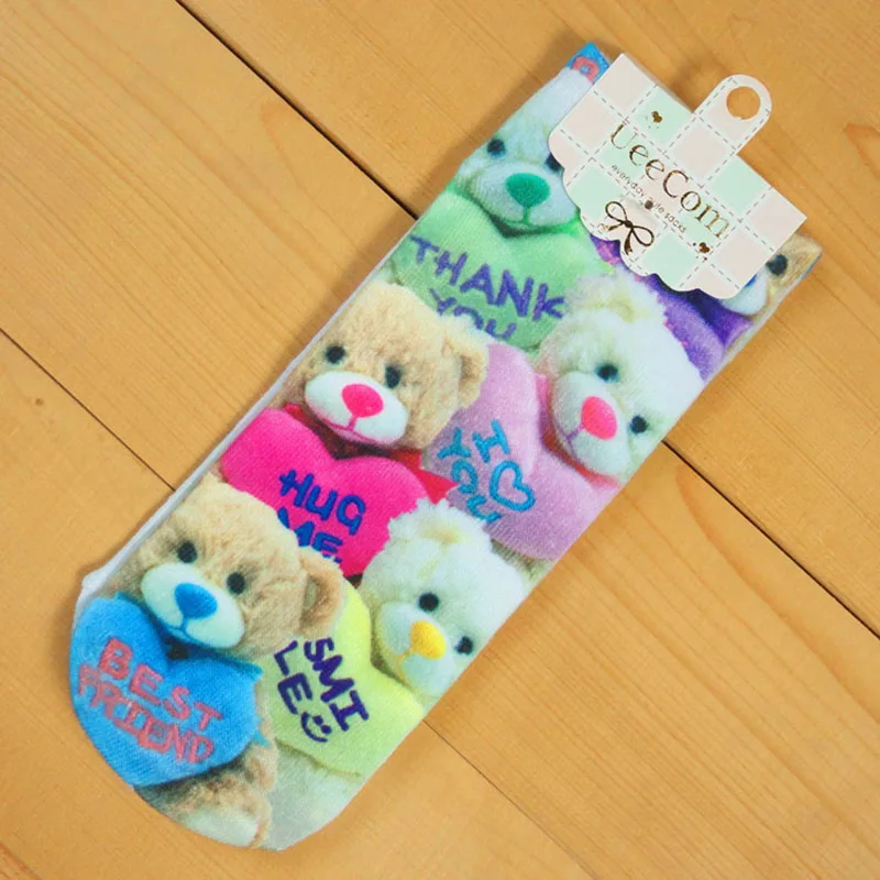 Women Short Socks 2 Pair/lot 3D Print Funny Novelty Socks Women Cotton Summer Short Ankle Socks - Цвет: 08