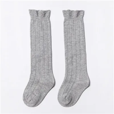 Gray KIKIKDS/Новинка года; детские гольфы средней длины детские гольфы белого, черного и розового цвета однотонные детские гольфы - Цвет: Gray