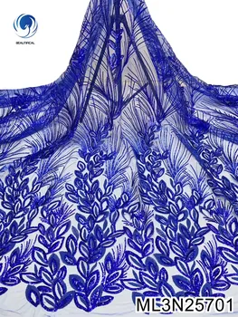 

BEAUTIFICAL mesh net laces nigerian wedding french tulle lace fabric high quality 5 yards mesh tissu ML3N257
