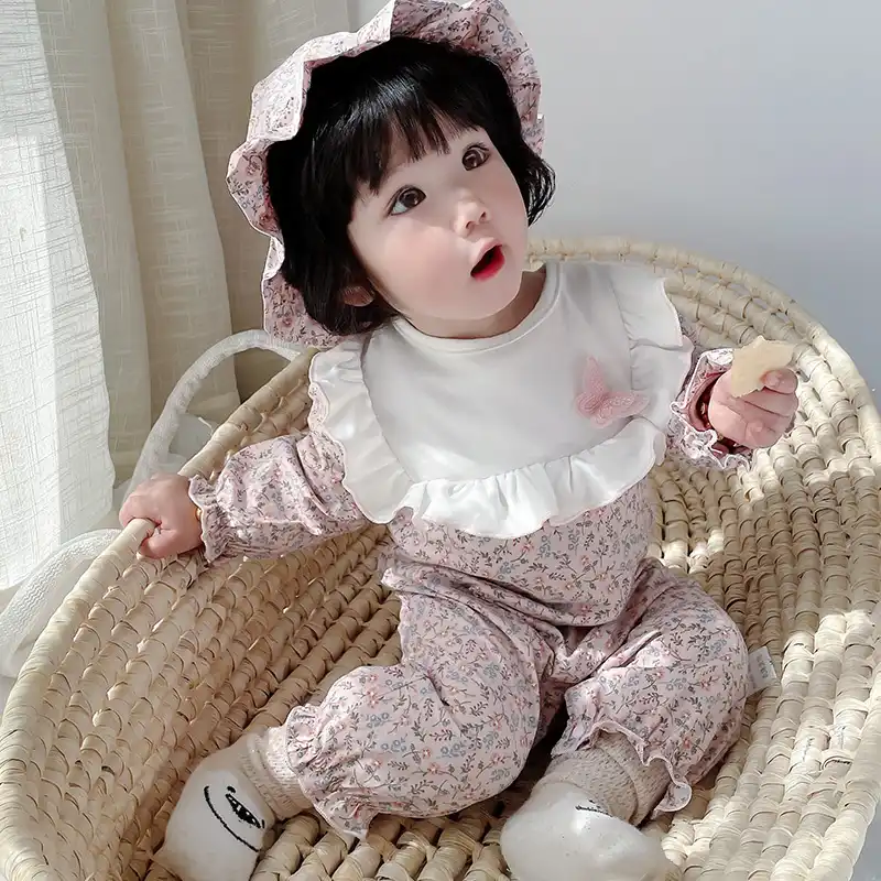 Yg子供服21春の新ベビーワンピース綿カーキかわいい三角袋おなら忍び寄るスーツ Aliexpress