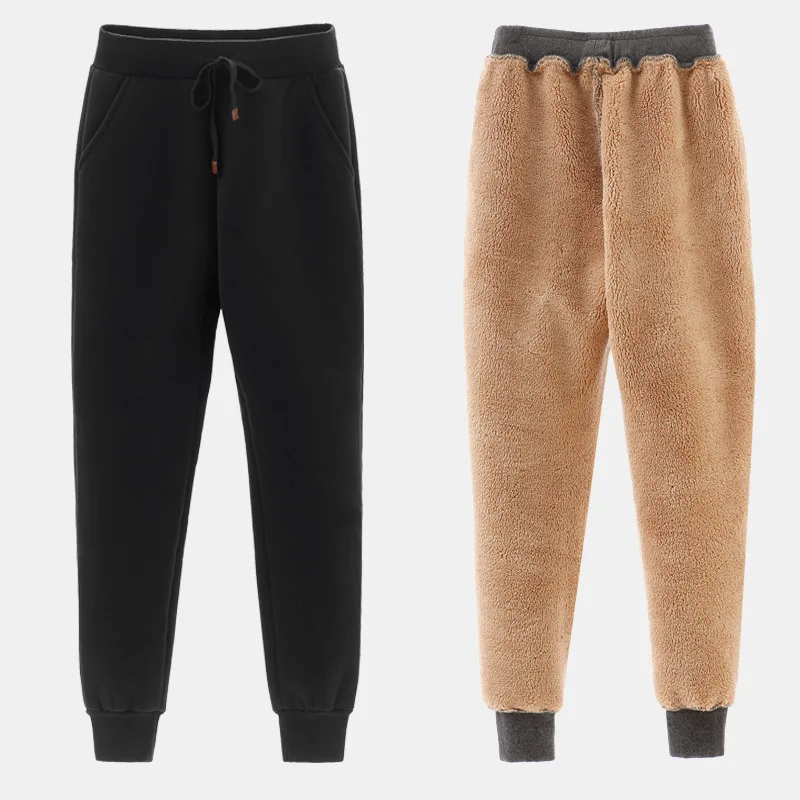 

Sport high waist trousers for women winter warm lamb cashmere bandage cotton harem pants casual fashion loose long pants female