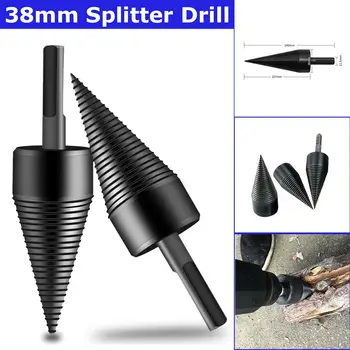 

38MM Stable wood Splitter Log Splitter Screw Cone Kindling Triangle Handle for Hand Drill New Stick Coppe