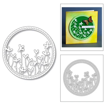 

2020 New Round Shape Edge Embossing Flower and Leaf Background Metal Cutting Dies For Scrapbooking Greeting Card Making No Stamp