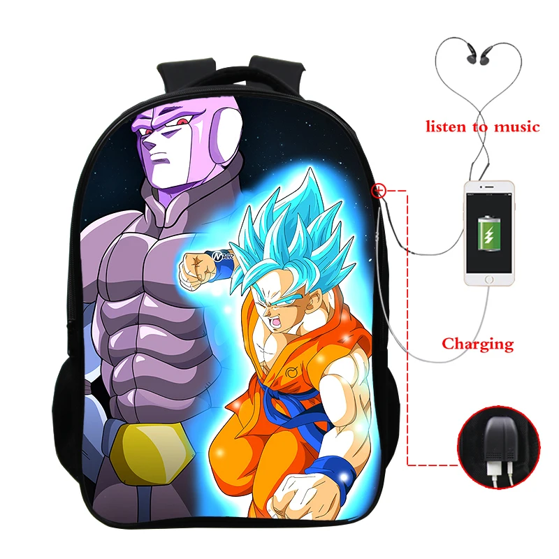 F21 USB зарядка мочилы Жемчуг дракона Супер Saiyan Dragon ball Z рюкзак аниме Гофу сумка для ноутбука школьный рюкзак для книг рюкзак для наушников - Цвет: F21
