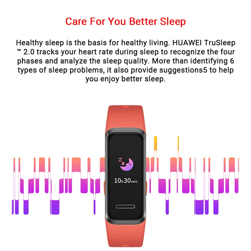 Глобальный смарт-браслет huawei Band 4 0,95 ''цветной AMOLED сенсорный цветной экран для плавания для обнаружения сердечного ритма и сна