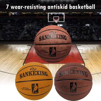 

Gift Cowhide Leather Ball Basketball Textured Durable Wear-Resistant Team Varsity for SANKWXING Sport Outdoor Toys Boys