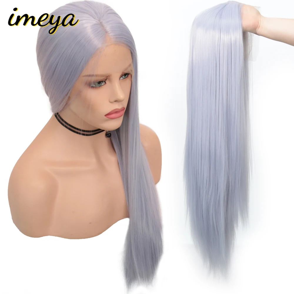 

Imeya 150% Density 24 Inch Silky Straight Wig Heat Resistant Hair Synthetic 13x3 Lace Front Wigs For Women can be Cosplay Wigs