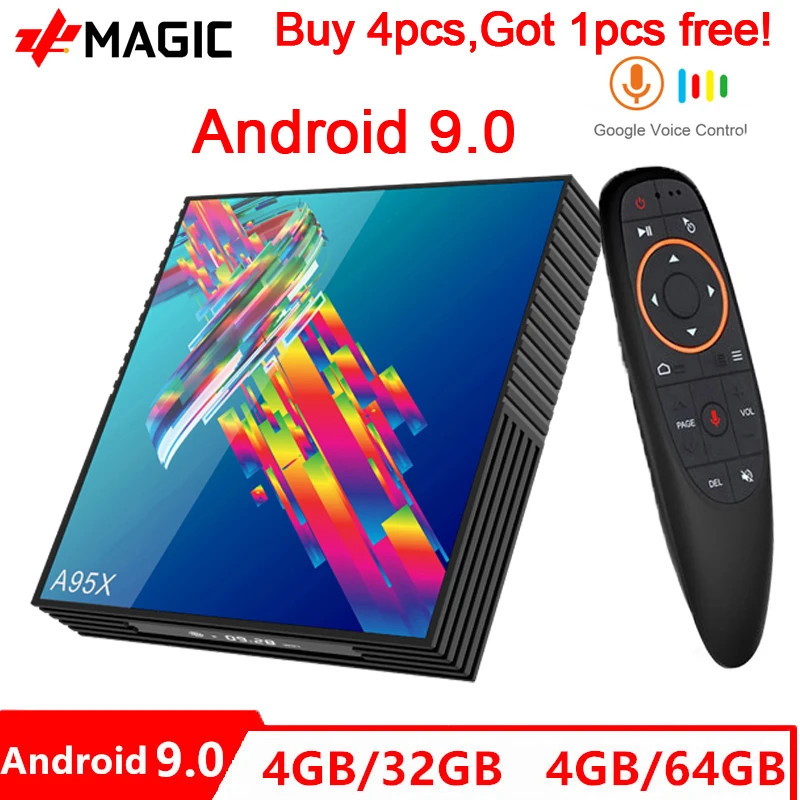 ТВ приставка A95X R3 android 9 0 Rockchip RK3318 2 4G/5G Wifi BT4.2 4 ГБ 32 ГБ/64 Гб Google Play smart tv box