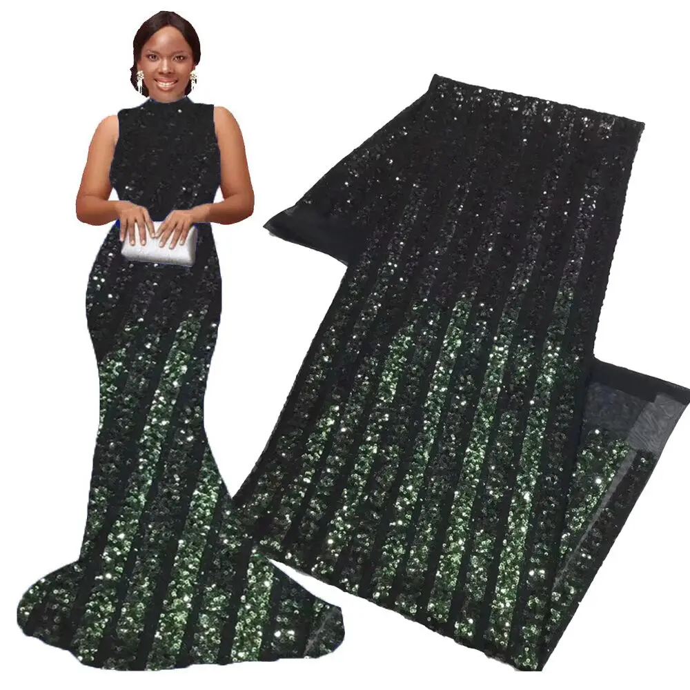 

Dark green french lace fabrics 5 yards embroidery african tulle net lace fabric high quality nigerian women wedding dresses lace