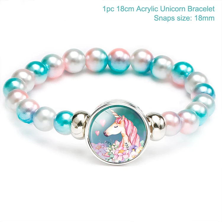 Unicorn bracelet 8 Huiran браслет с единорогом для детей Единорог День Рождения украшения Радуга вечерние украшения для душа ребенка девочка 1-й первый день рождения - Цвет: Unicorn bracelet 8