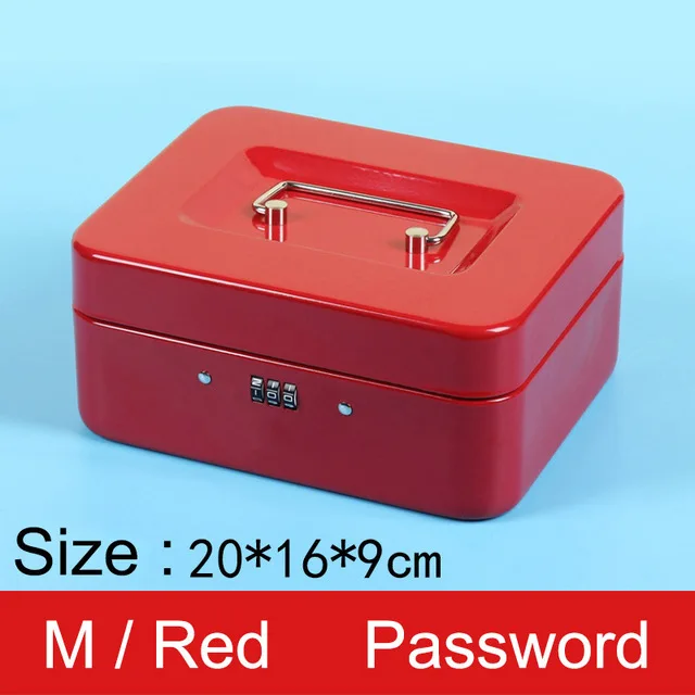 RED Портативный защитный Сейф Пароль замок деньги ювелирные изделия металлический для хранения Коробка для дом Школа Офис безопасность подарок для детей - Цвет: RED