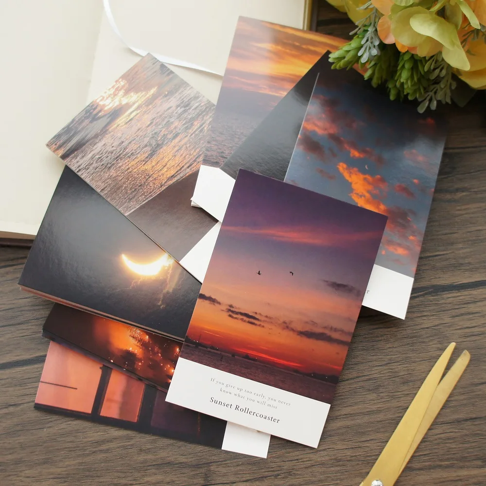 

15pcs Sunset Taken While Traveling Design Post Card Greeting Cards Gift Card Party Invitation Scrapbooking Use