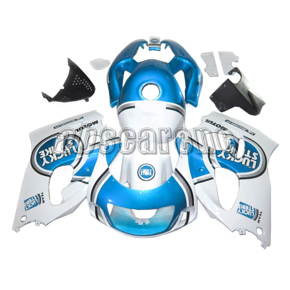 Мотоцикл полный набор обтекателей для Suzuki GSX-R600 GSXR750 1996 1997 1998 1999 98 ABS пластик Cowlings Lucky Strike синий белый