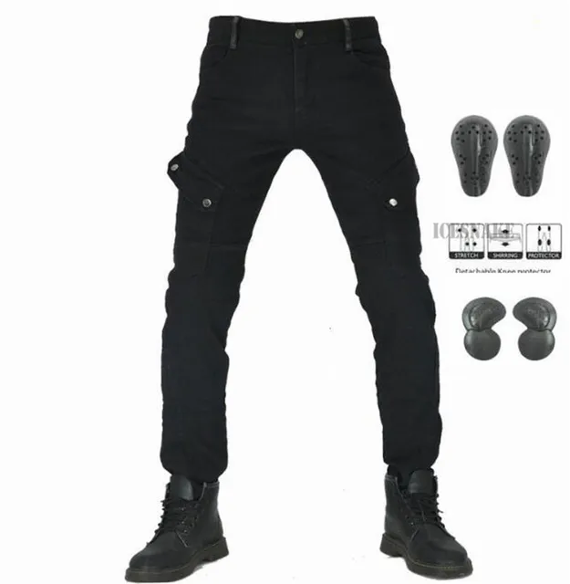 Green Motorcycle Pants Men Motocross Racing Trousers Cargo Jeans Touring Riding Pantalon Moto Pants Motorcycle Equipment Pants JES-12 Black upgrade