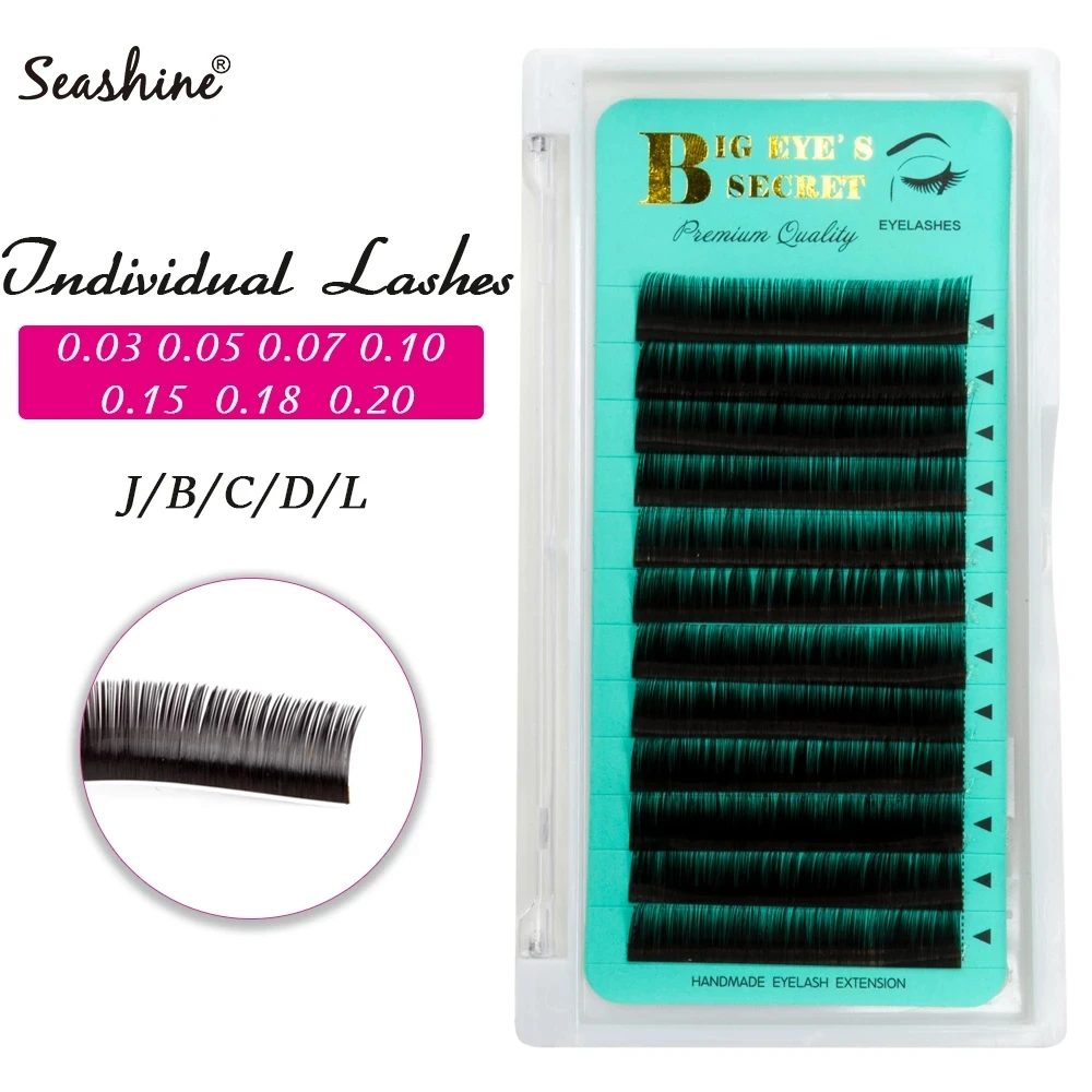 Big Eye's Secret  0.03mm L Curl Individual Eyelash Extension Silk Lash Russian Volume Classic Single Natural Eyelash Extensions