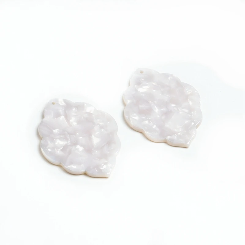 A10-244N-6PCS Подвески для сережек в виде черепахи, подвеска в форме четырехлистника из ацетата и акрила, большие серьги, 41,5x32 мм, ACE244 - Окраска металла: A10-244N-6PCS