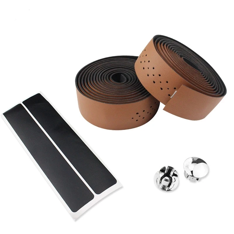 Bicycle Handlebar Tapes Road Bike Pu Leather Perforated Breathable Soft