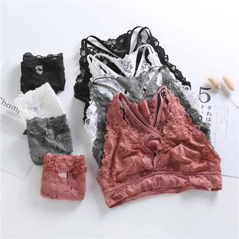 

French Ultrathin Breathable Bra Set Sexy Lace Beauty Back Bralette New High Quality Women Bras Unlined Plus Size Underwear Sets