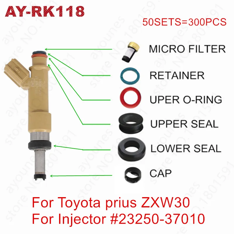 Бесплатная доставка 50 комплектов для Toyota Prius ZXW30 #23250 37010 наборы ремонта топливного инжектора LEXUS es350 л v6