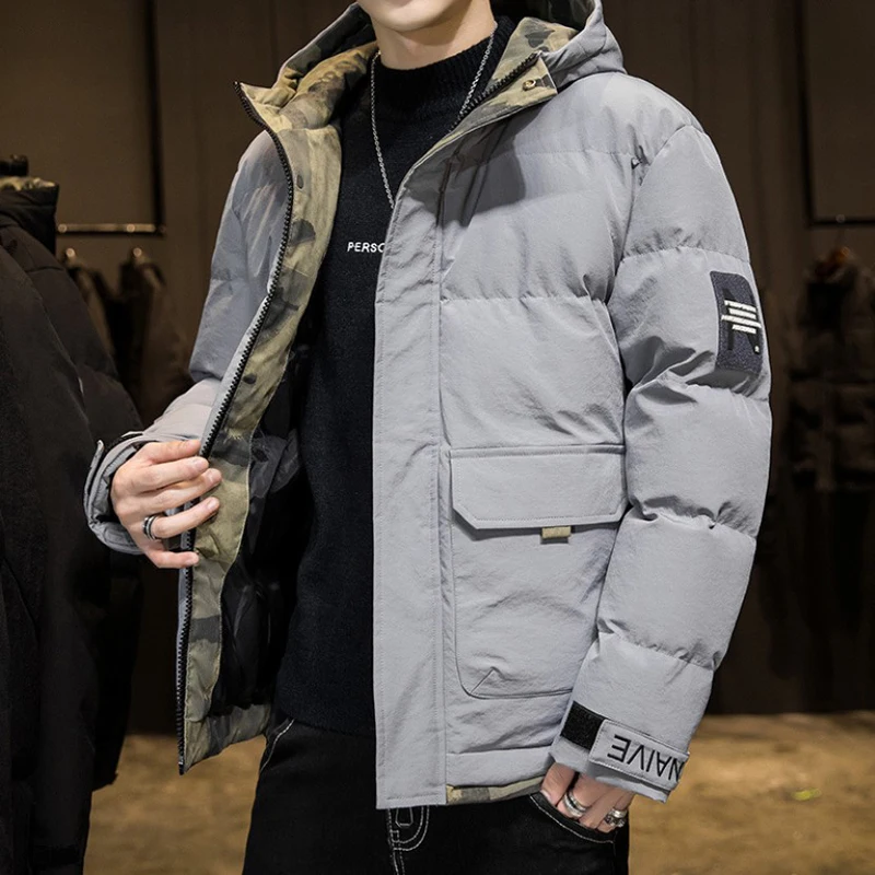 Chaqueta acolchada para hombre, Parka masculina de invierno, chaqueta de hombre, de algodón, color negro|Parkas| - AliExpress