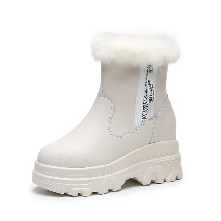 AGUTZM на осень-зиму увеличить до щиколотки обувь Для женщин плюс бархат Зимние ботинки теплые круглый носок повседневные женские ботинки «мартенс» Y942