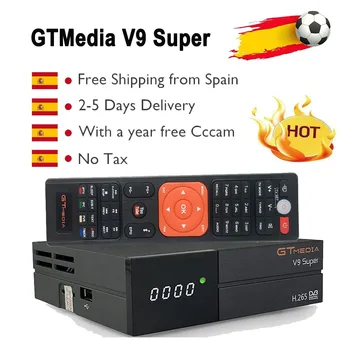 

Original Genuine Gtmedia V9 Super Satellite Receiver with 2 Years Cccam Cline Freesat V9 Built-in WIFI Same as Gtmedia V8 Nova