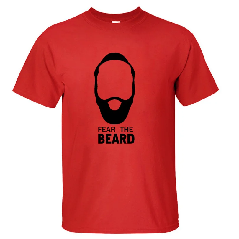 Мужские хлопковые футболки с круглым вырезом и надписью «Star James Harden Fear the Beard»