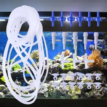 

6M Aquarium Tropical Airline Tubing 12Pcs Suckers 4Pcs Manifold Connection 5Pcs Air Flow Regulating Valve 6Pcs Stop Valve