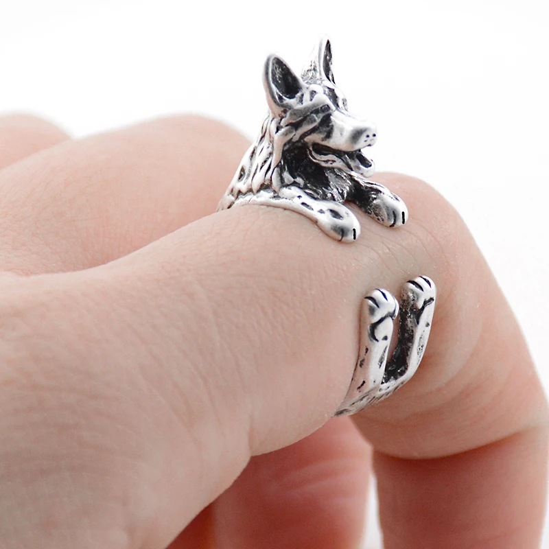 Fei Ye лапы панк немецкая овчарка и синий Heeler собака обертывание кольцо для женщин Anel животное металлическое кольцо для девочек уникальная классная подарочная упаковка