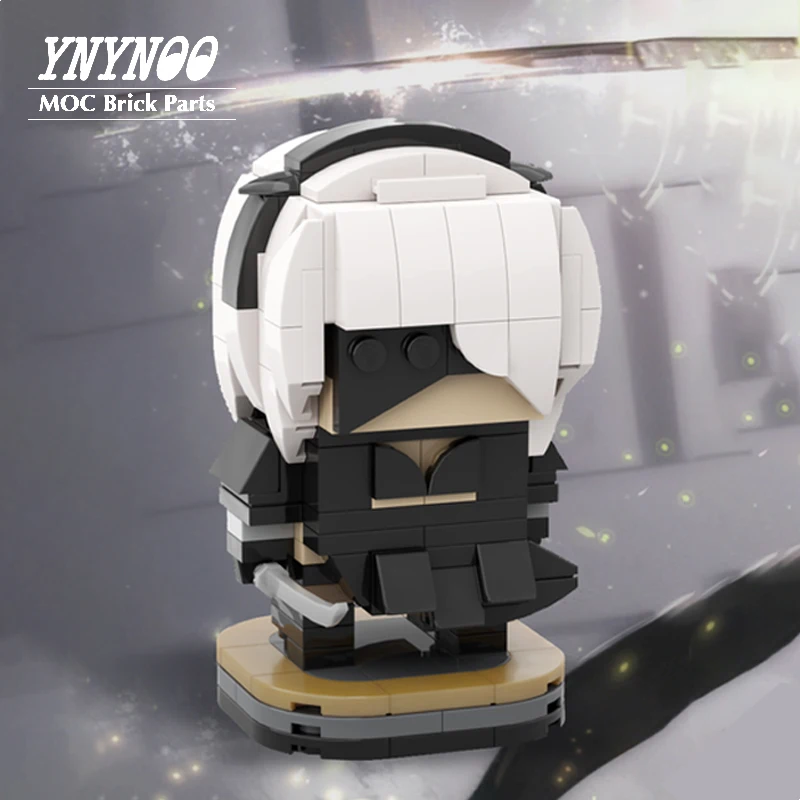 

NEW NieR Automata 2B YoRHa No.2 Type B Brickheadz Version MOC Building Blocks Assemble Model Bricks Figures DIY Toys Kids Gifts