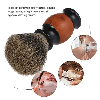 

Man Pure Badger Hair Shaving Brush Wood 100% for Razor Double Edge Safety Straight Classic Safety Razor Brush