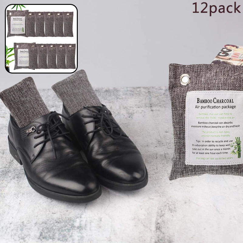 

12pcs Activated Carbon Bamboo Charcoal Bag Household Formaldehyde Benzene Absorption Car Office Home Use