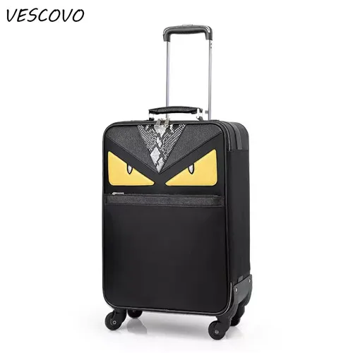 black VESCOVO 2" 24 дюймов мультфильм супергерой Бэтмен чемодан на колёсиках spinner черный Высокое качество носить на колесиках Дорожный чемодан на колесиках - Цвет: black