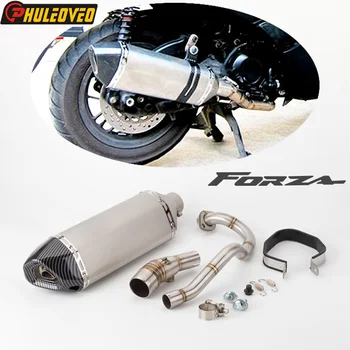 Motorcycle Exhaust Connector Link Pipe for Honda FORZA 300 2018-2020 Motorbike Exhaust Muffler Escape Demper Manifold Front Pipe
