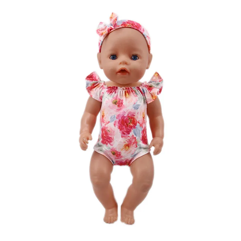 Кукла в купальнике 1 комплект = купальники для кукол+ повязка с цветами на голову аксессуары для 18 дюймов американская кукла& 43 см для ухода за ребенком для мам Кукла-младенец поколения для маленьких девочек