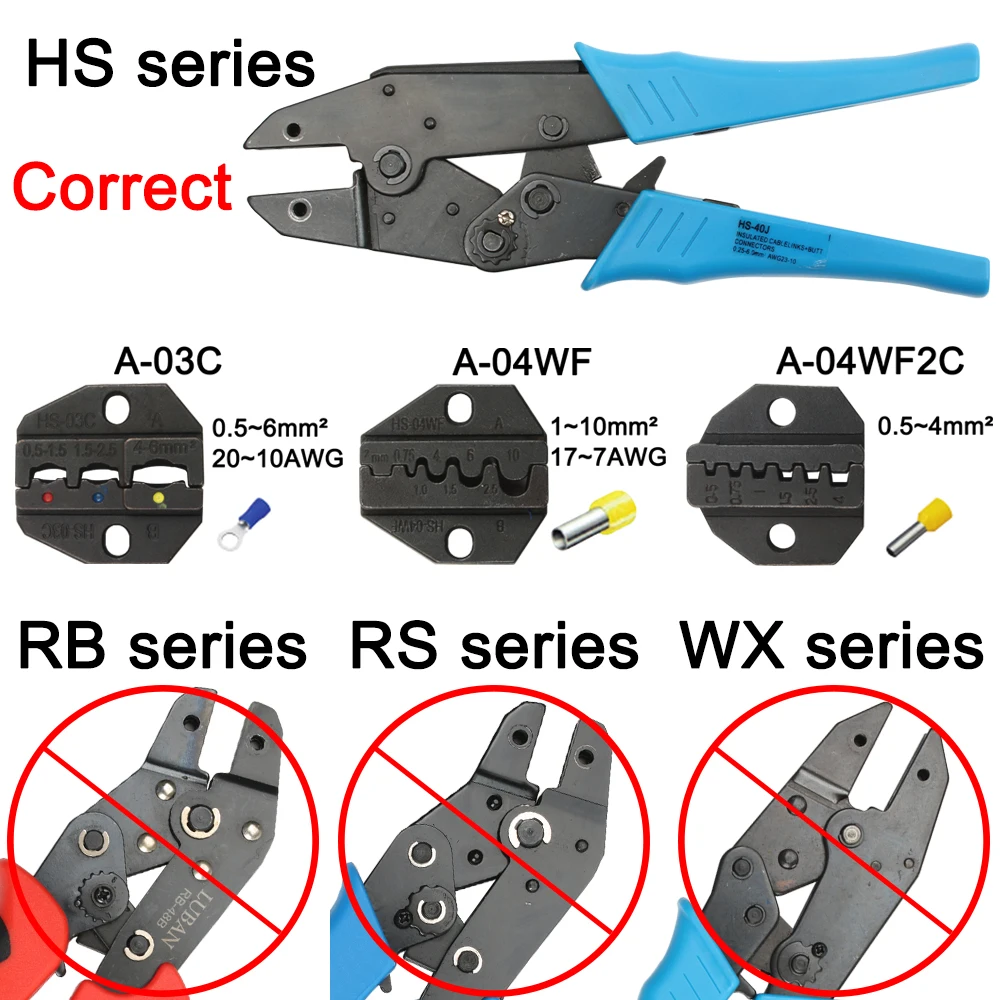 A06WF2C A16WF A02H1 A03C штампы наборы для HS HS-06WF2C FSE-06WF2C AM-10 EM-6B1 EM-6B2 обжимной Пилер обжимной станок модули челюсти