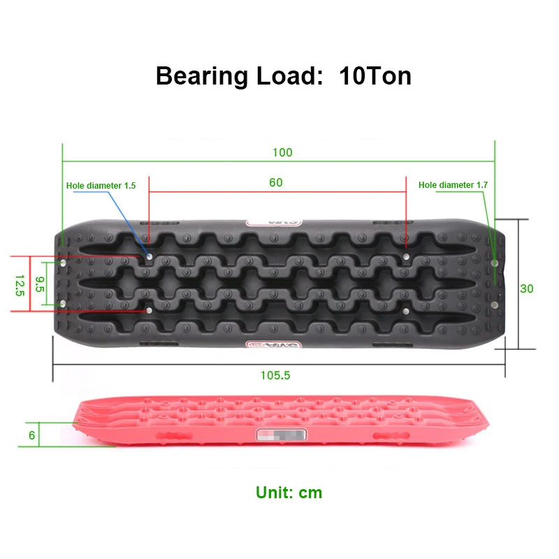 10T Car Off-Board Snow Chains Self Rescue Anti Skiding Plate