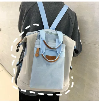 

New style large capacity simple in summer Solid color backpack female 2020 new school bag backpack