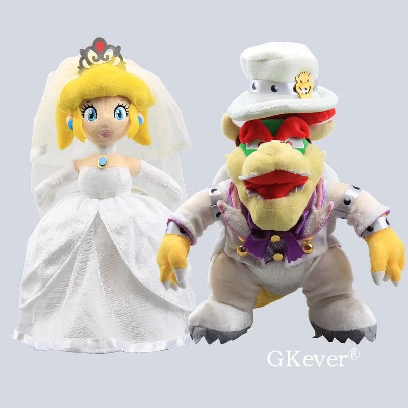 Koopa and Princess 23-36 см фигурка Марио, плюшевая кукла, милый Марио Боузер, Купа, жених, Марио, невеста, персик, принцесса, плюшевая кукла, детские подарки - Цвет: Koopa and Princess