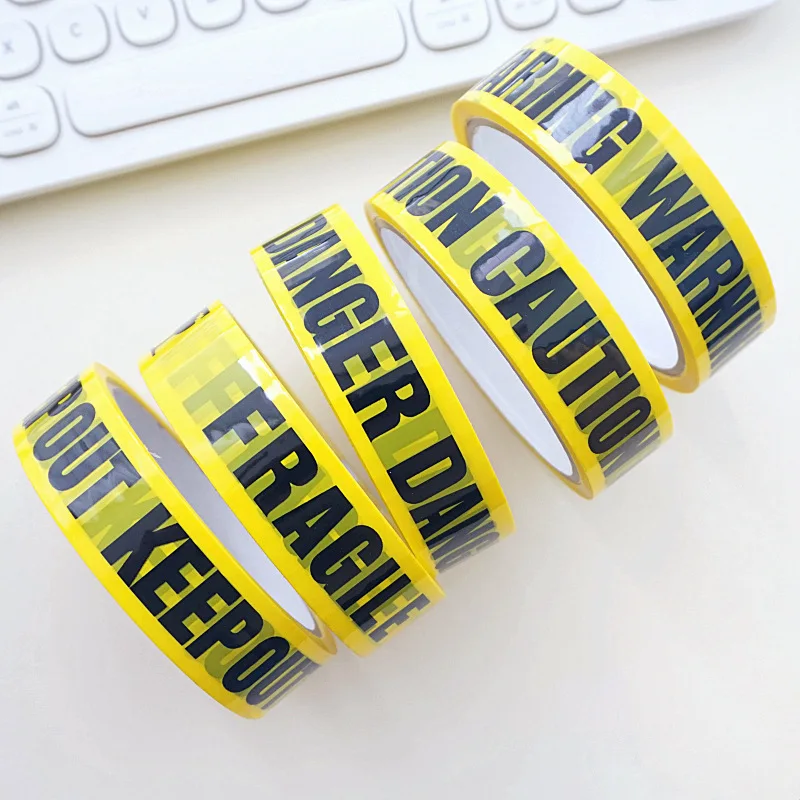 1 Roll 24mm*25m Yellow Warning Sign Tapes DIY Sticker Caution Danger Barrier Safety Reminder For Store Warehouse Factory School
