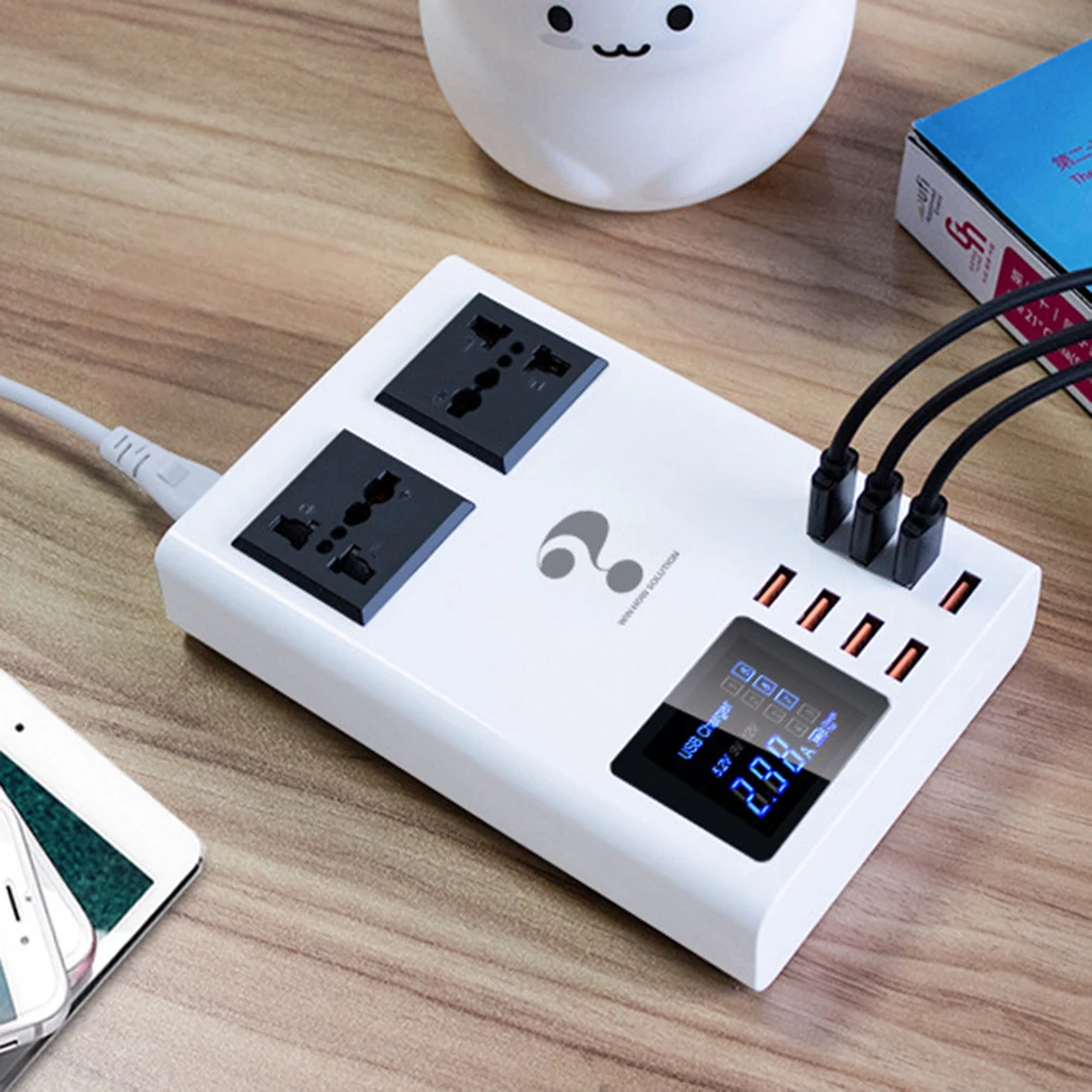 

New 8 Ports QI wireless fast charger quick charge station led display mobile phone usb charger for iphone 6 7 8 xiaomi huawei