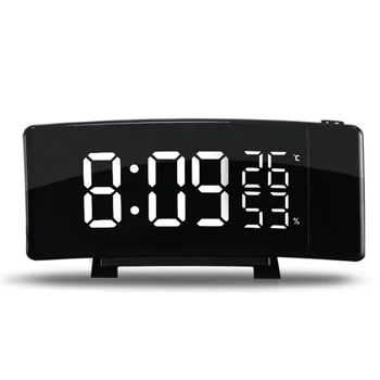 

Projection Alarm Clock, Digital Clock Radio with 180° Projector, FM Radio, 3 Dimmer, Dual Alarms, Bedroom Ceiling Office