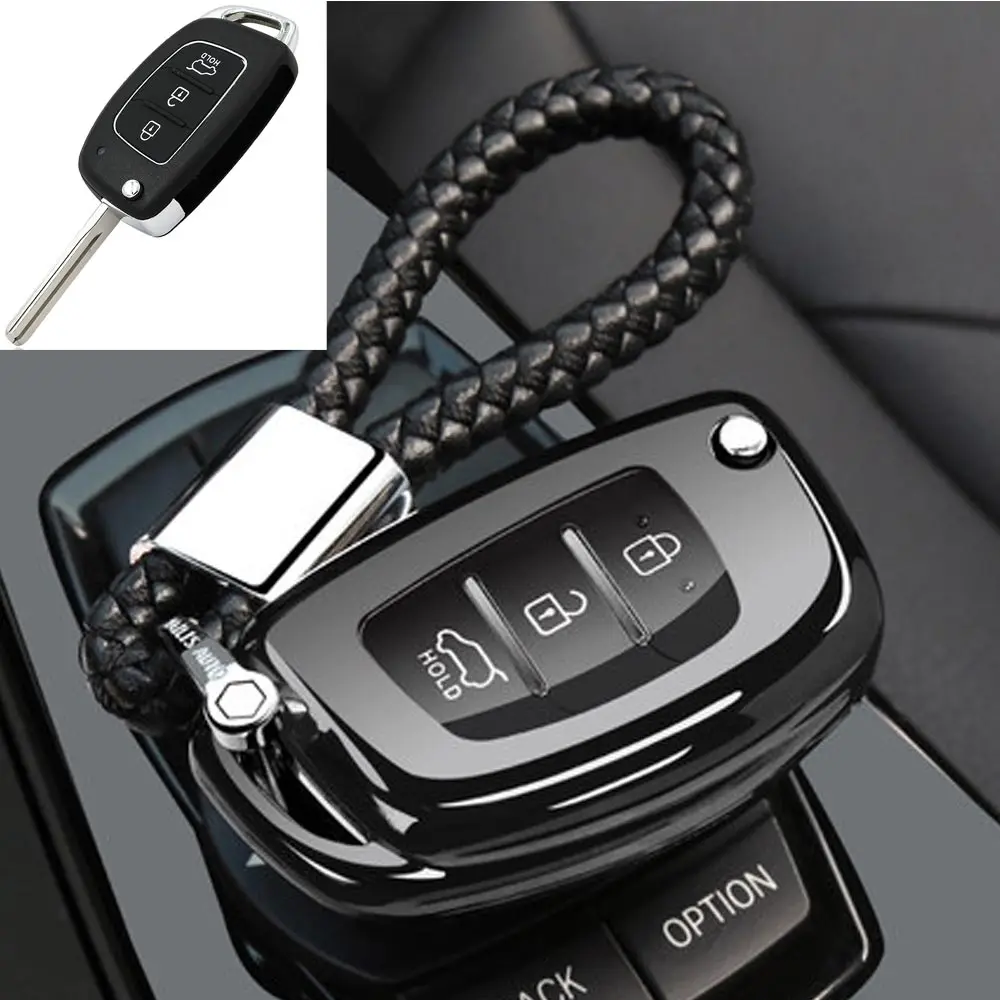 Чехол для ключей автомобиля из ТПУ для hyundai i20(2012-) i40(2012-) Santa Fe(ix45) 2013- Keyless Fob 3 Button Pad складной стиль - Название цвета: Option 4